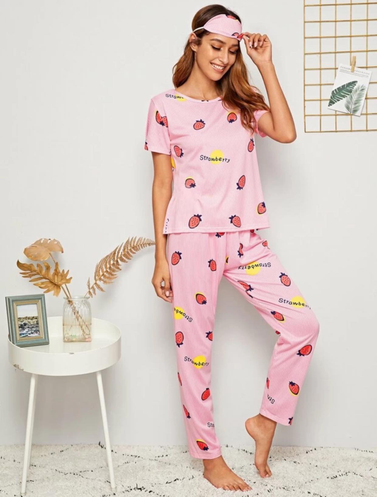 Women Printed Night Dress Top & Pyjama Set - WS