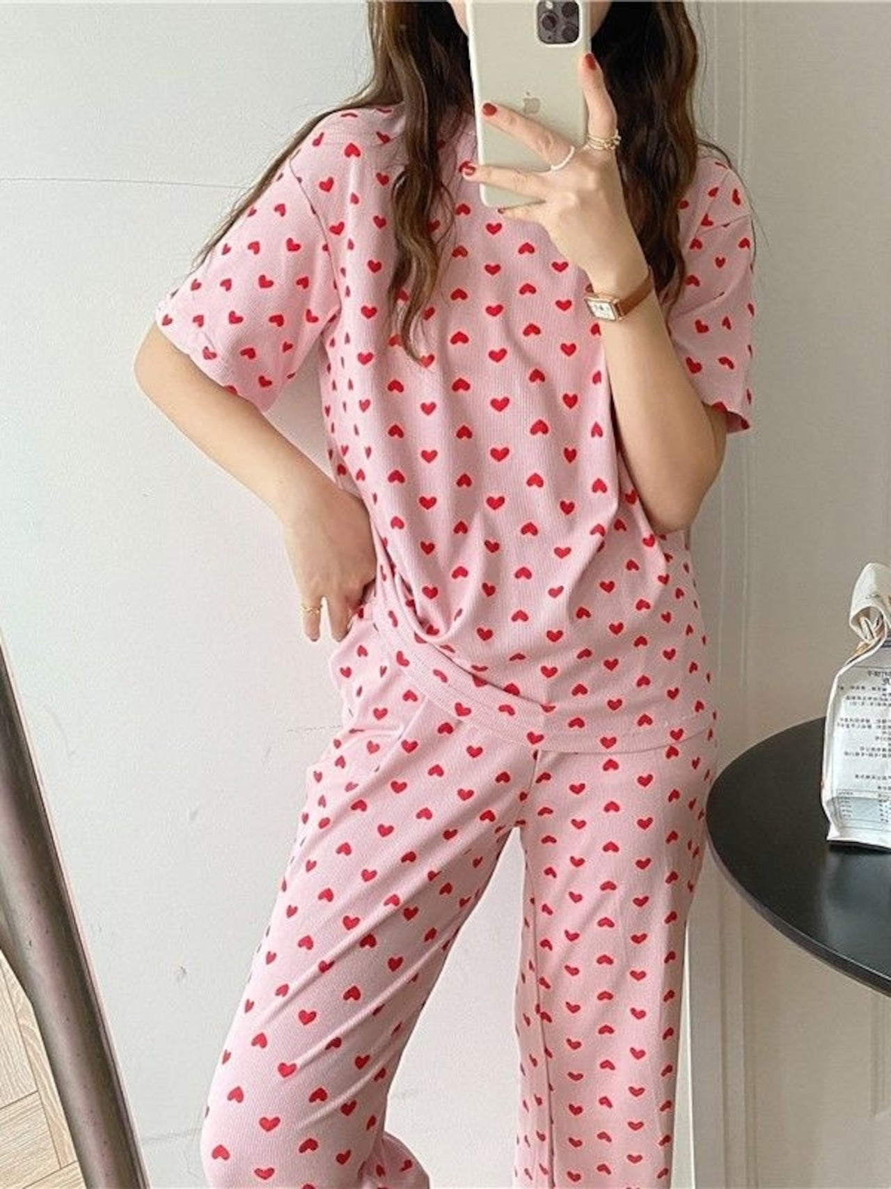 Women Printed Night Dress Top & Pyjama Set - WS